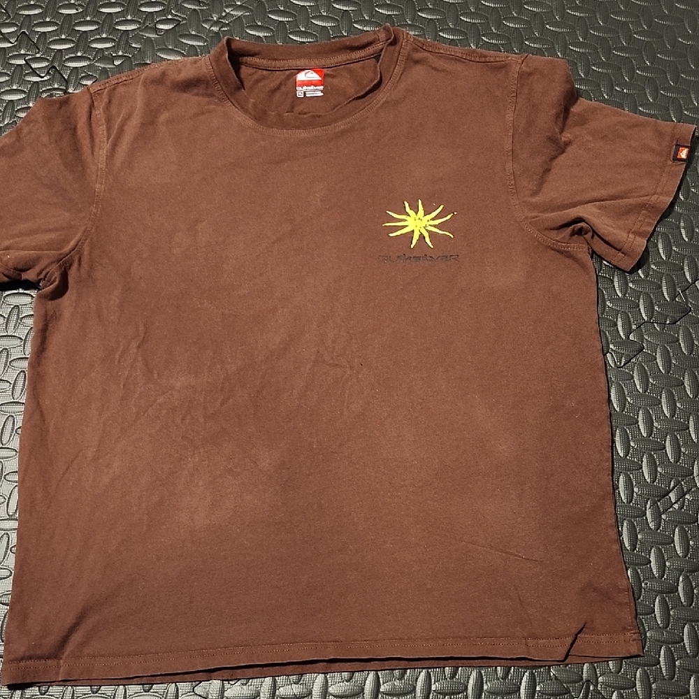 Quiksilver Brown Graphic T-Shirt XL Surf Skate Logo Tee